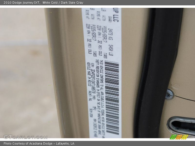 White Gold / Dark Slate Gray 2010 Dodge Journey SXT