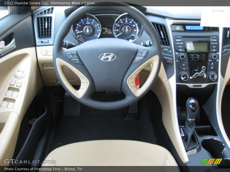 Shimmering White / Camel 2012 Hyundai Sonata GLS