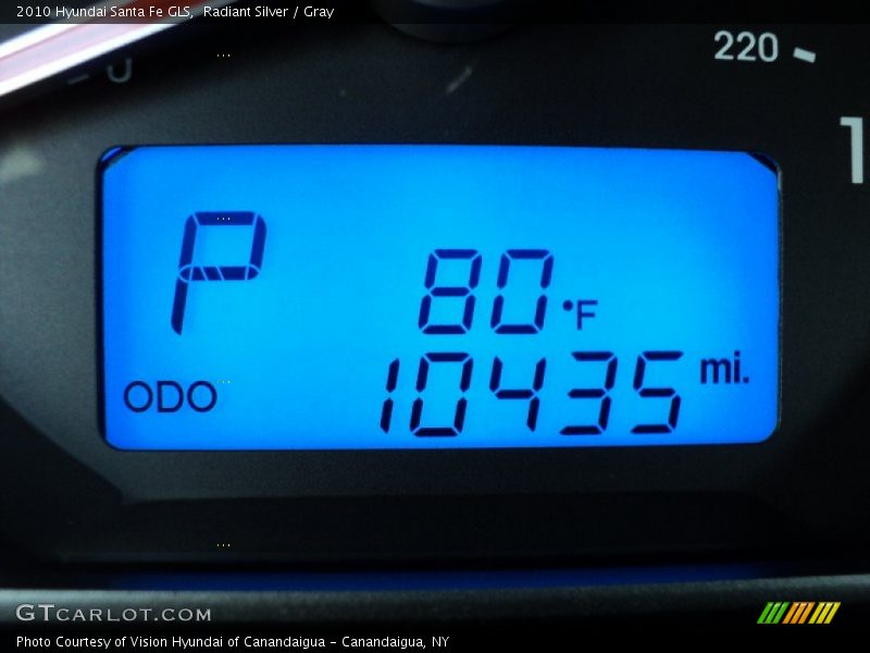 Radiant Silver / Gray 2010 Hyundai Santa Fe GLS