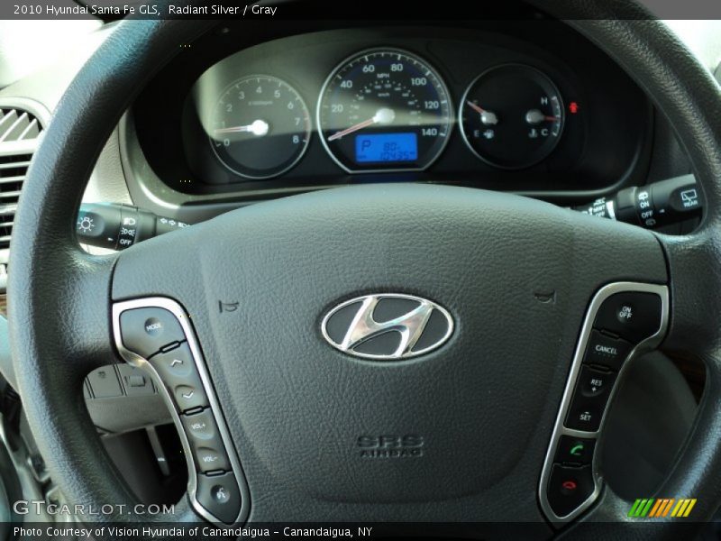 Radiant Silver / Gray 2010 Hyundai Santa Fe GLS