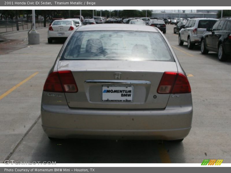 Titanium Metallic / Beige 2001 Honda Civic EX Sedan