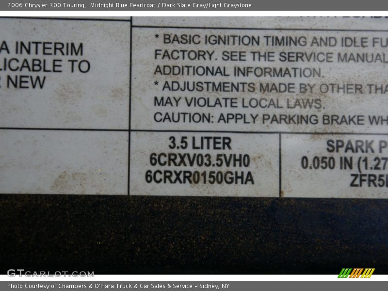 Midnight Blue Pearlcoat / Dark Slate Gray/Light Graystone 2006 Chrysler 300 Touring