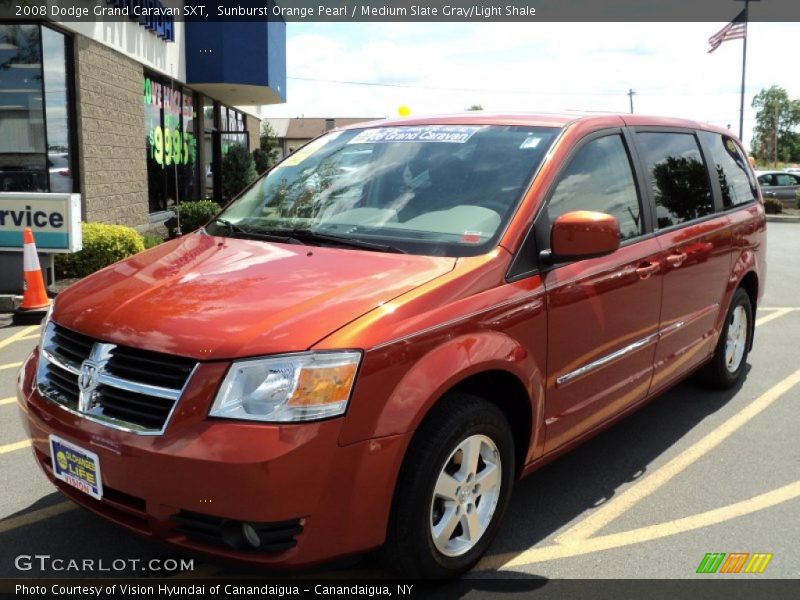 Sunburst Orange Pearl / Medium Slate Gray/Light Shale 2008 Dodge Grand Caravan SXT