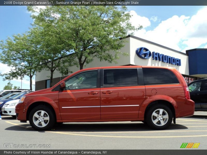 Sunburst Orange Pearl / Medium Slate Gray/Light Shale 2008 Dodge Grand Caravan SXT