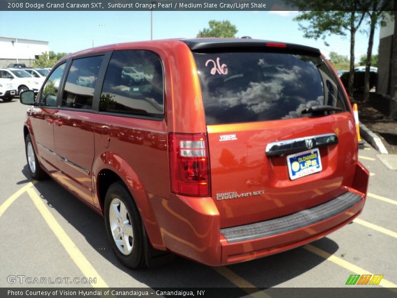 Sunburst Orange Pearl / Medium Slate Gray/Light Shale 2008 Dodge Grand Caravan SXT