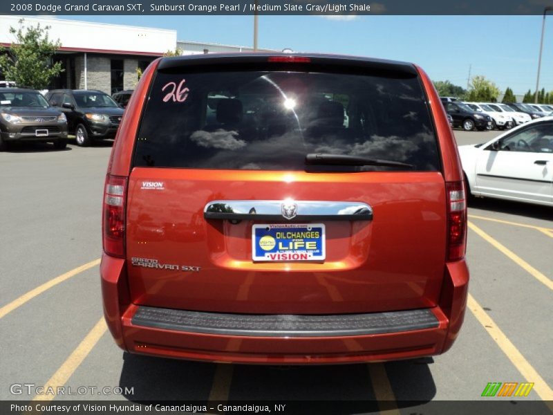 Sunburst Orange Pearl / Medium Slate Gray/Light Shale 2008 Dodge Grand Caravan SXT