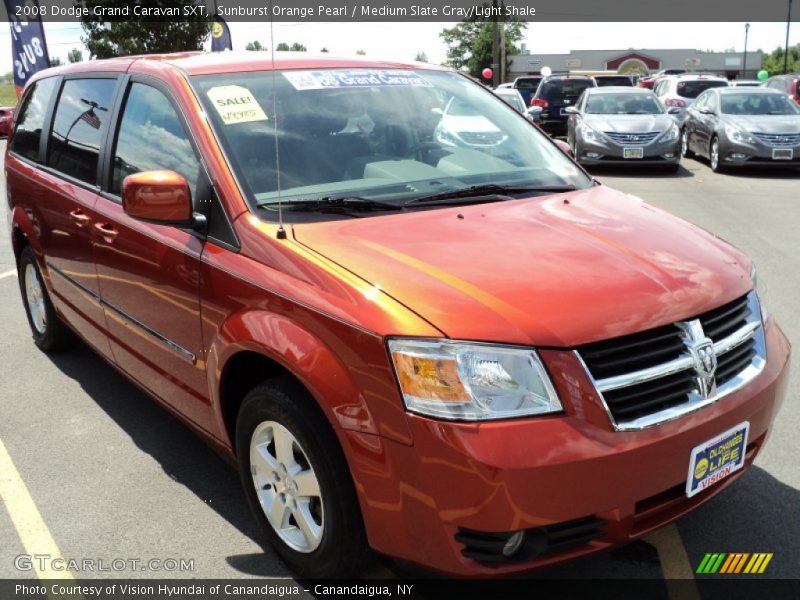 Sunburst Orange Pearl / Medium Slate Gray/Light Shale 2008 Dodge Grand Caravan SXT