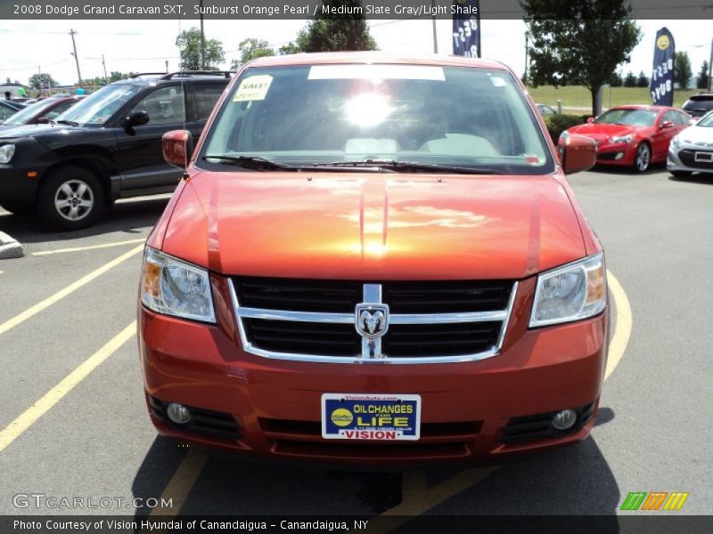 Sunburst Orange Pearl / Medium Slate Gray/Light Shale 2008 Dodge Grand Caravan SXT