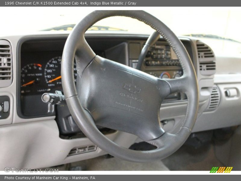 Indigo Blue Metallic / Gray 1996 Chevrolet C/K K1500 Extended Cab 4x4