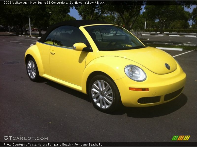 Sunflower Yellow / Black 2008 Volkswagen New Beetle SE Convertible