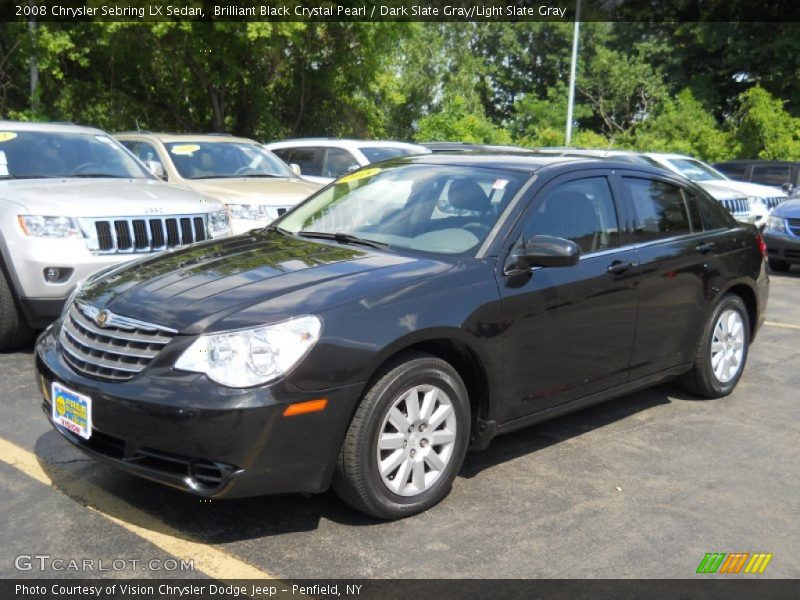 Brilliant Black Crystal Pearl / Dark Slate Gray/Light Slate Gray 2008 Chrysler Sebring LX Sedan