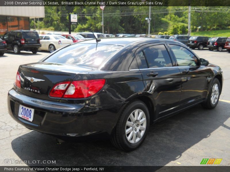 Brilliant Black Crystal Pearl / Dark Slate Gray/Light Slate Gray 2008 Chrysler Sebring LX Sedan