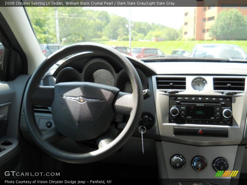 Brilliant Black Crystal Pearl / Dark Slate Gray/Light Slate Gray 2008 Chrysler Sebring LX Sedan