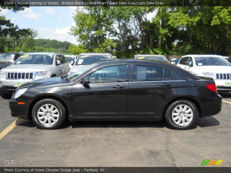 Brilliant Black Crystal Pearl / Dark Slate Gray/Light Slate Gray 2008 Chrysler Sebring LX Sedan