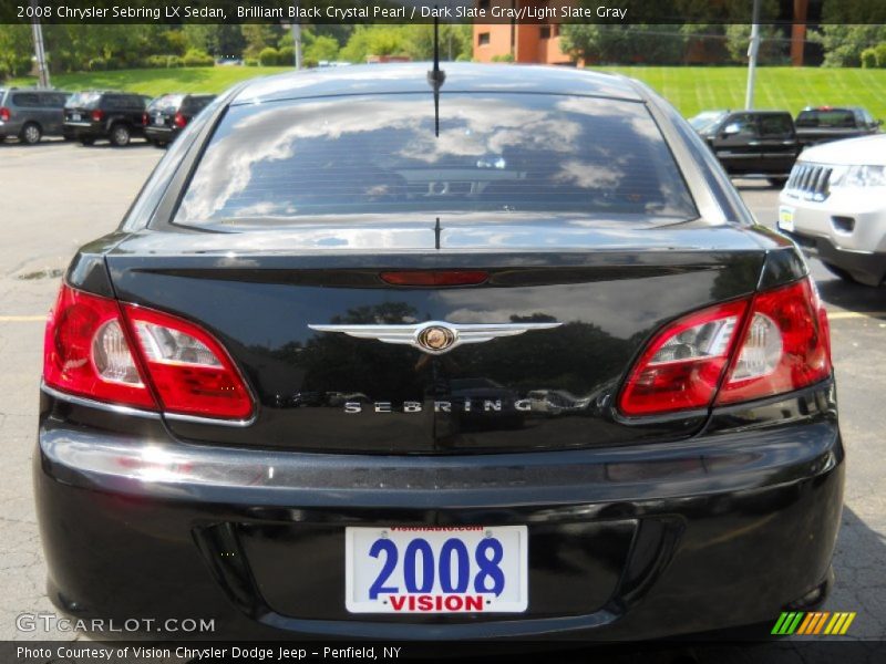 Brilliant Black Crystal Pearl / Dark Slate Gray/Light Slate Gray 2008 Chrysler Sebring LX Sedan