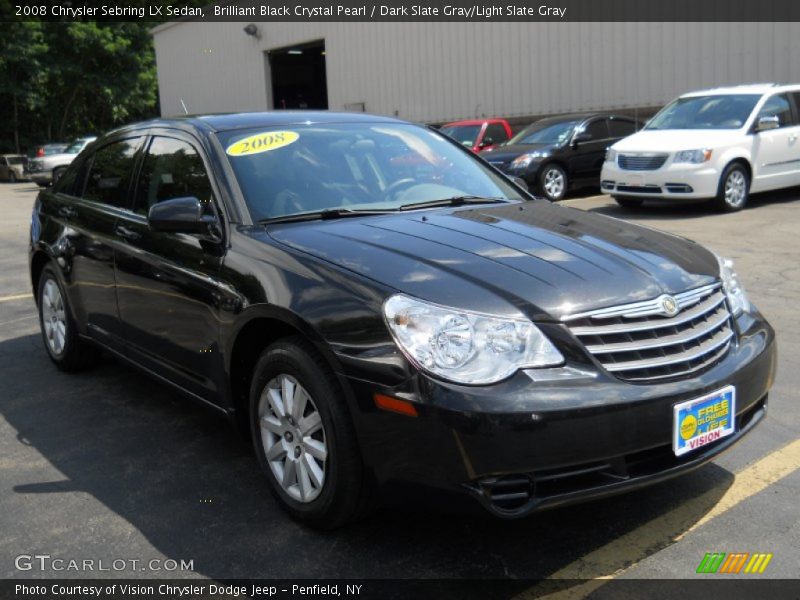 Brilliant Black Crystal Pearl / Dark Slate Gray/Light Slate Gray 2008 Chrysler Sebring LX Sedan
