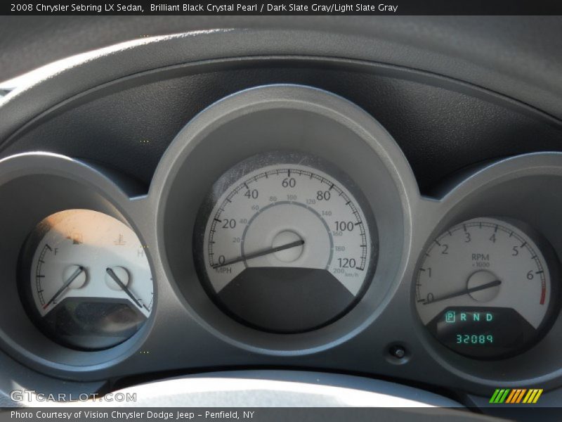 Brilliant Black Crystal Pearl / Dark Slate Gray/Light Slate Gray 2008 Chrysler Sebring LX Sedan