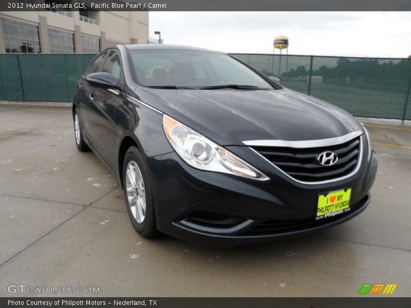 Pacific Blue Pearl / Camel 2012 Hyundai Sonata GLS