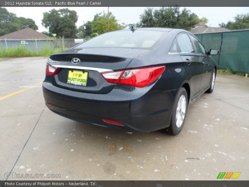 Pacific Blue Pearl / Camel 2012 Hyundai Sonata GLS