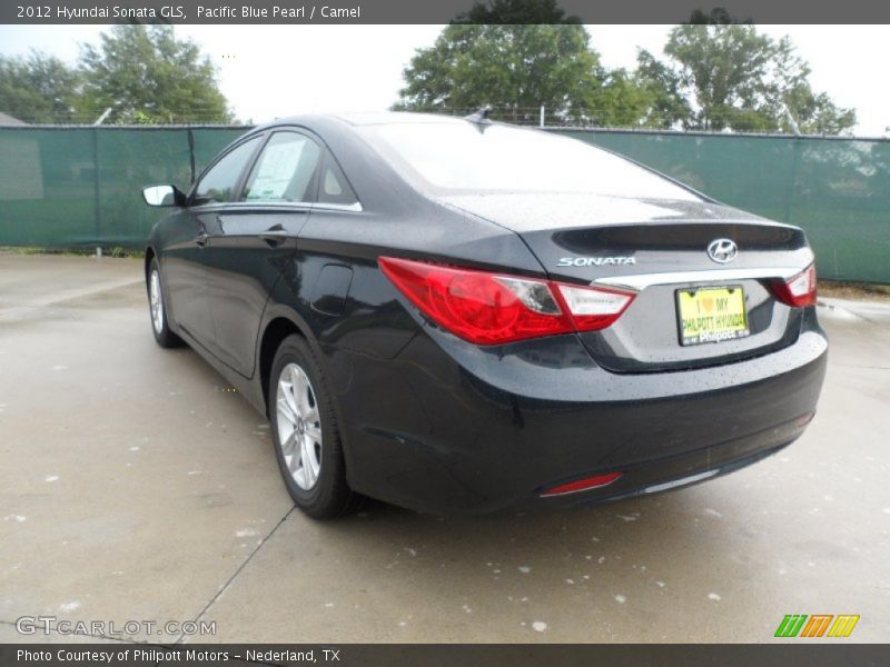Pacific Blue Pearl / Camel 2012 Hyundai Sonata GLS