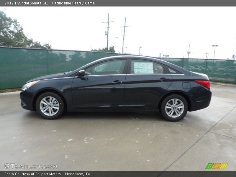 Pacific Blue Pearl / Camel 2012 Hyundai Sonata GLS