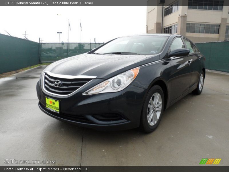 Pacific Blue Pearl / Camel 2012 Hyundai Sonata GLS