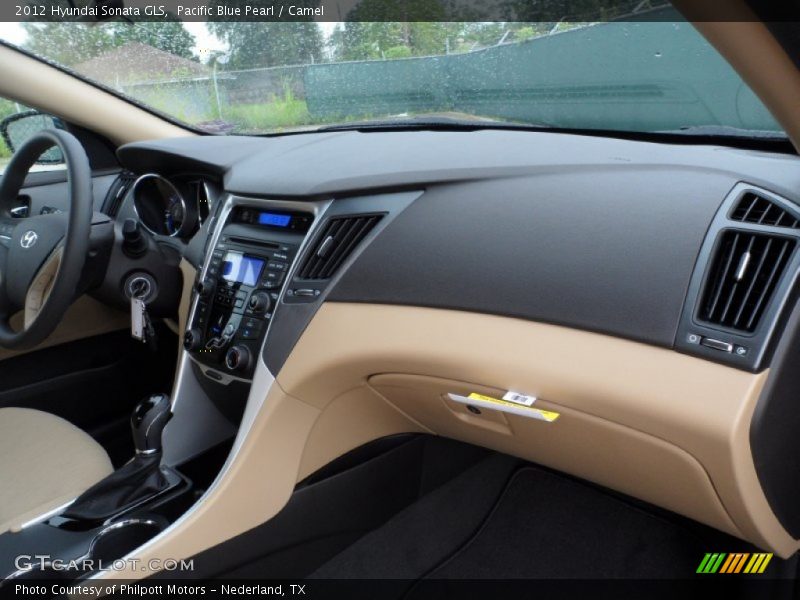 Pacific Blue Pearl / Camel 2012 Hyundai Sonata GLS