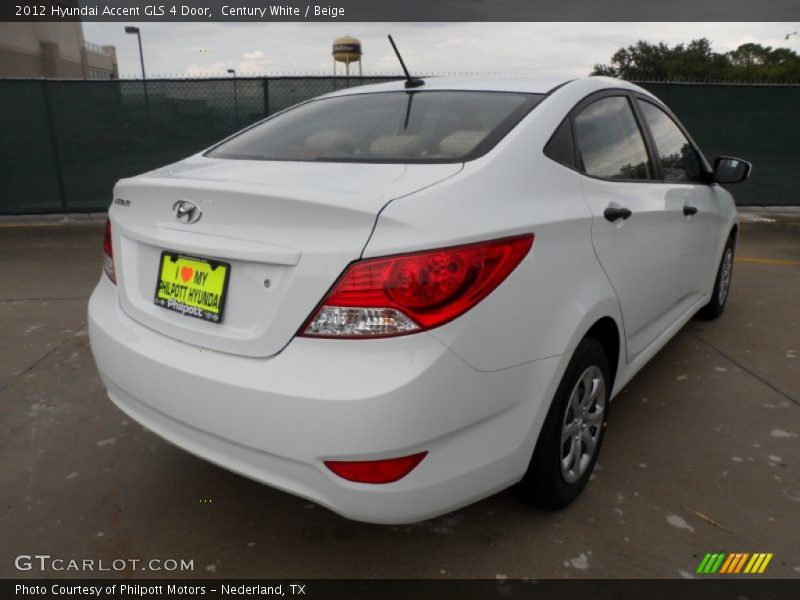 Century White / Beige 2012 Hyundai Accent GLS 4 Door
