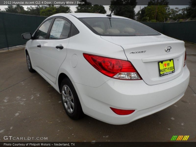 Century White / Beige 2012 Hyundai Accent GLS 4 Door