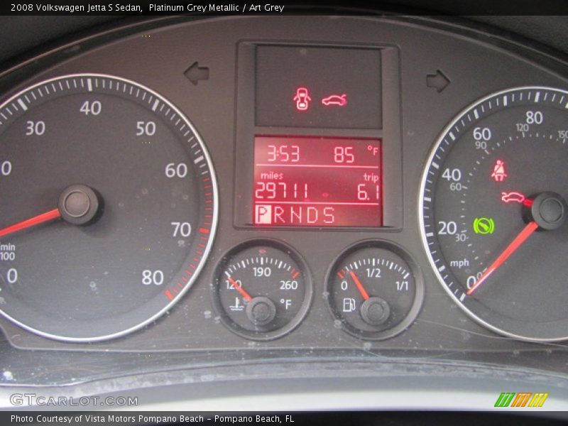 Platinum Grey Metallic / Art Grey 2008 Volkswagen Jetta S Sedan