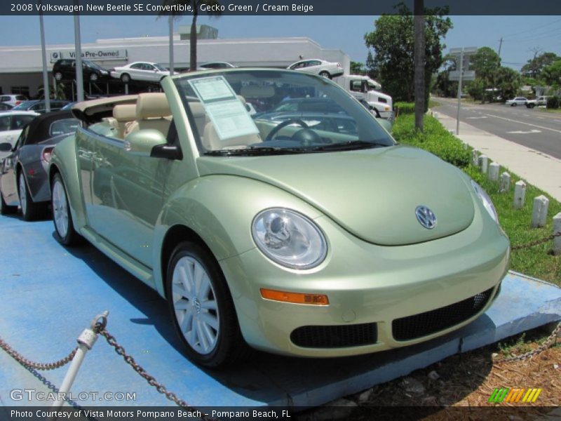 Gecko Green / Cream Beige 2008 Volkswagen New Beetle SE Convertible