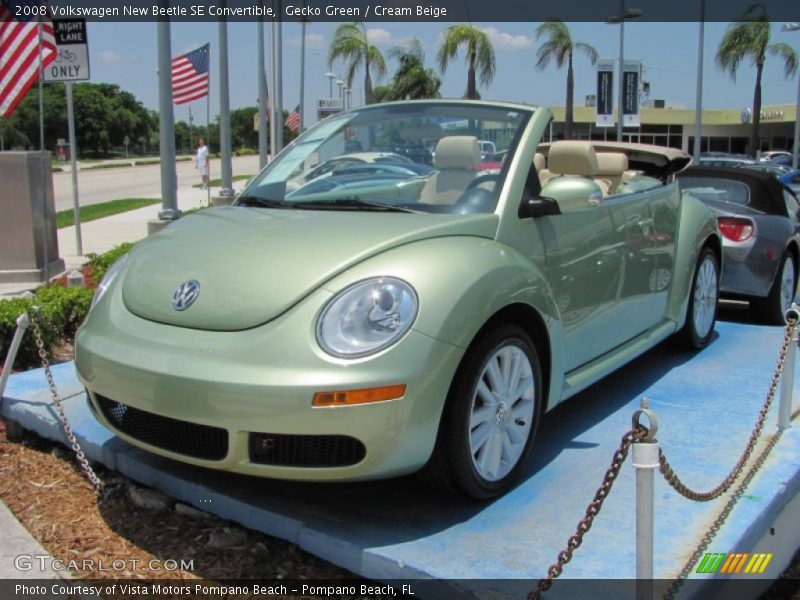 Gecko Green / Cream Beige 2008 Volkswagen New Beetle SE Convertible