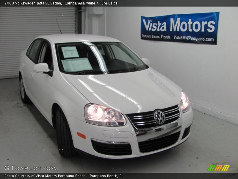 Campanella White / Pure Beige 2008 Volkswagen Jetta SE Sedan