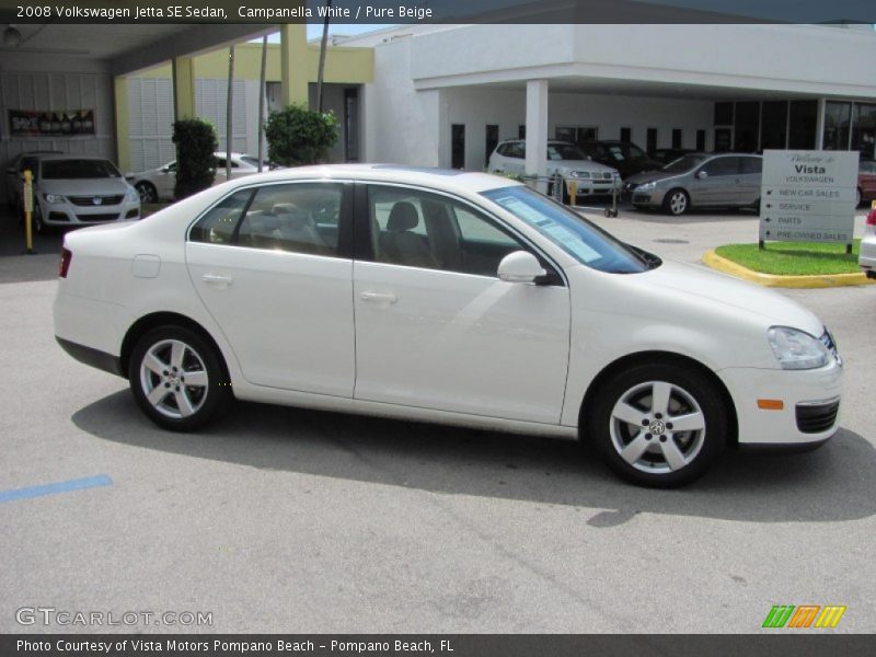 Campanella White / Pure Beige 2008 Volkswagen Jetta SE Sedan