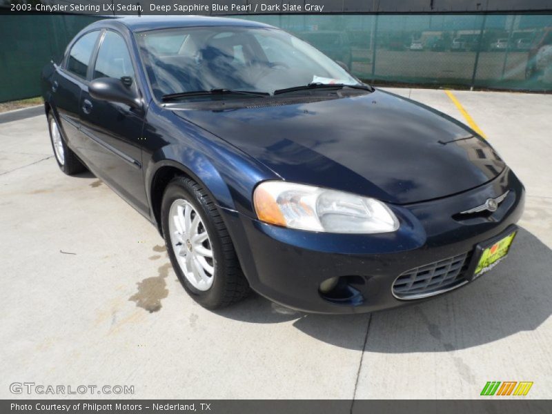 Deep Sapphire Blue Pearl / Dark Slate Gray 2003 Chrysler Sebring LXi Sedan