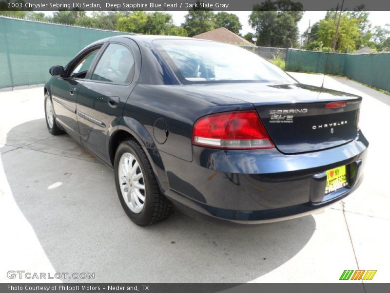 Deep Sapphire Blue Pearl / Dark Slate Gray 2003 Chrysler Sebring LXi Sedan