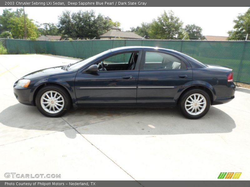 Deep Sapphire Blue Pearl / Dark Slate Gray 2003 Chrysler Sebring LXi Sedan