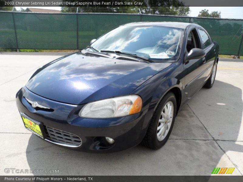 Deep Sapphire Blue Pearl / Dark Slate Gray 2003 Chrysler Sebring LXi Sedan
