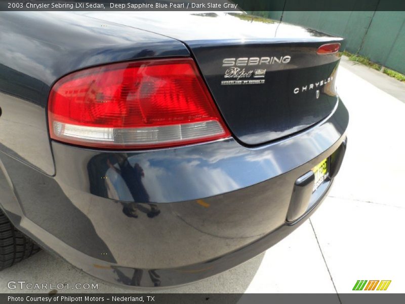 Deep Sapphire Blue Pearl / Dark Slate Gray 2003 Chrysler Sebring LXi Sedan