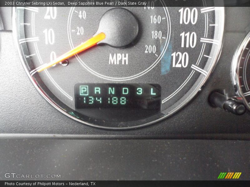 Deep Sapphire Blue Pearl / Dark Slate Gray 2003 Chrysler Sebring LXi Sedan