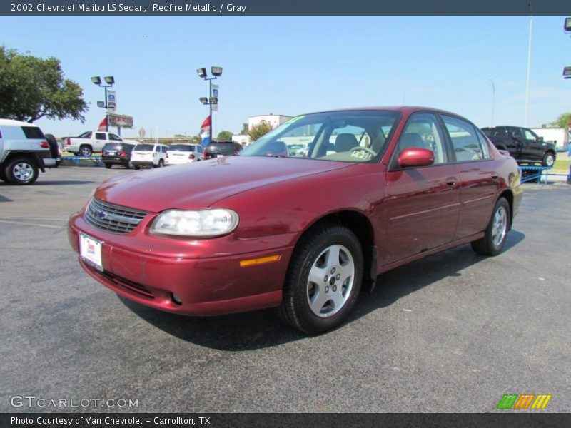 Redfire Metallic / Gray 2002 Chevrolet Malibu LS Sedan