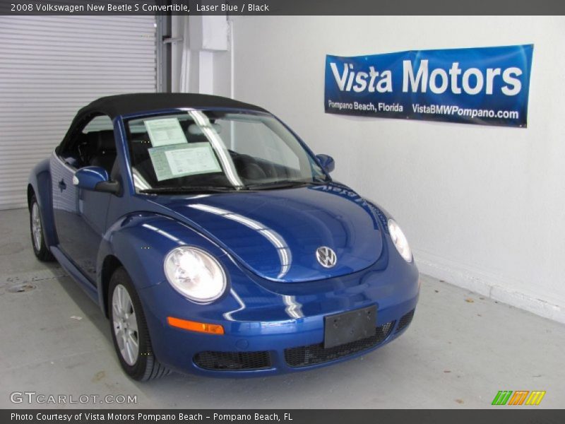 Laser Blue / Black 2008 Volkswagen New Beetle S Convertible