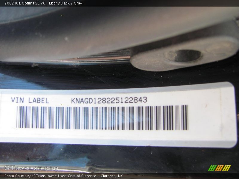 Ebony Black / Gray 2002 Kia Optima SE V6