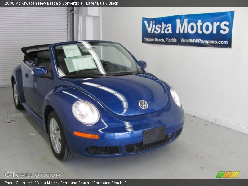 Laser Blue / Black 2008 Volkswagen New Beetle S Convertible