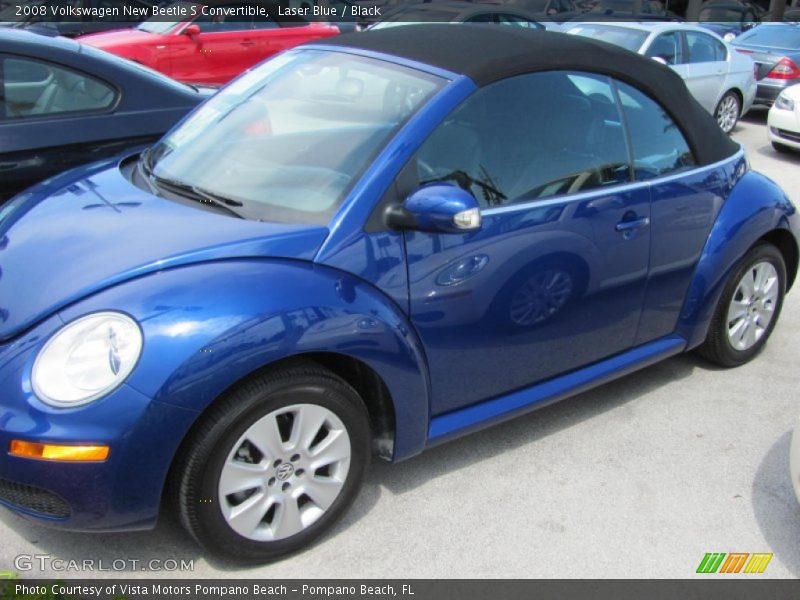 Laser Blue / Black 2008 Volkswagen New Beetle S Convertible