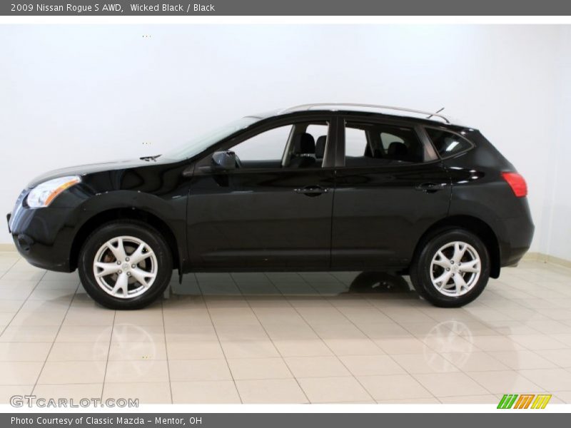 Wicked Black / Black 2009 Nissan Rogue S AWD