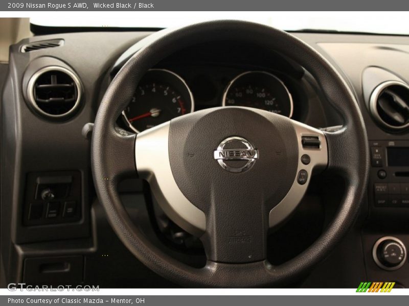 Wicked Black / Black 2009 Nissan Rogue S AWD