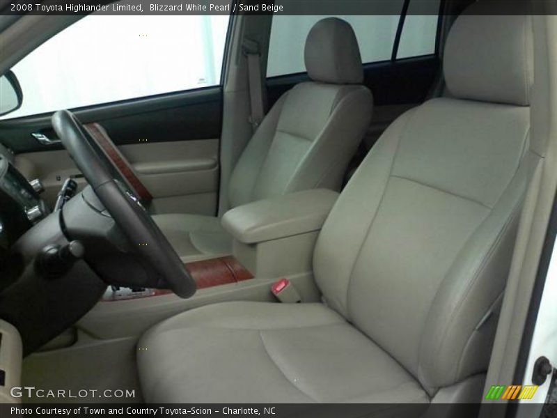 Blizzard White Pearl / Sand Beige 2008 Toyota Highlander Limited