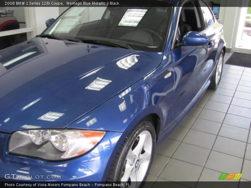 Montego Blue Metallic / Black 2008 BMW 1 Series 128i Coupe