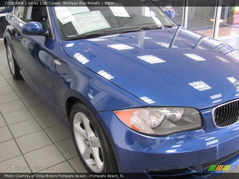 Montego Blue Metallic / Black 2008 BMW 1 Series 128i Coupe